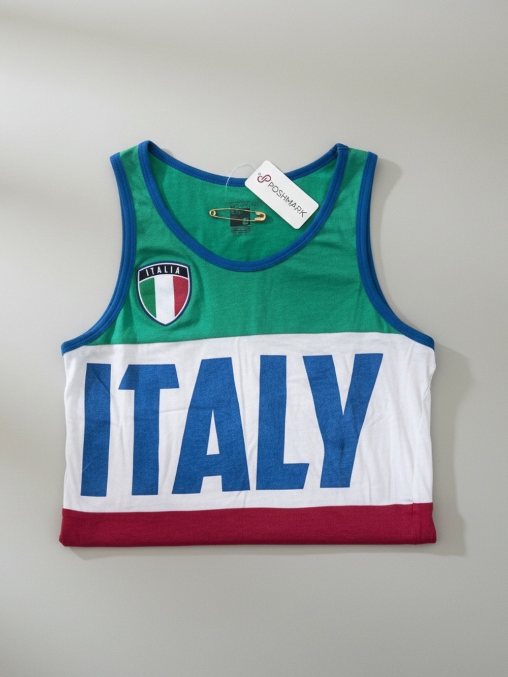 Italy Flag Graphic Tank Top Mens Small Sleeveless Shirt